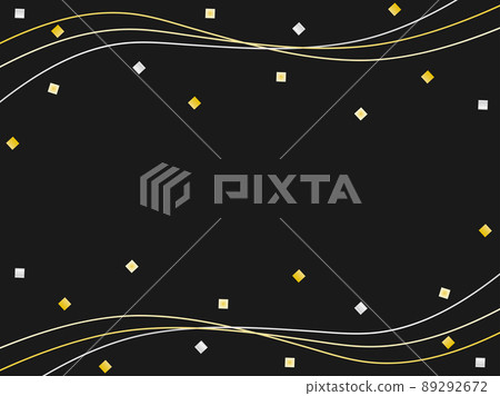 金銀五彩紙屑和三行豪華黑色背景的插圖 89292672