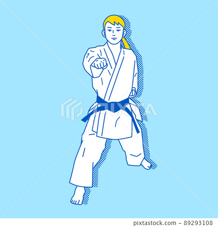 Illustration (vector) of a woman doing karate (shape) Illustration (vector) of a woman doing karate (shape) 89293108
