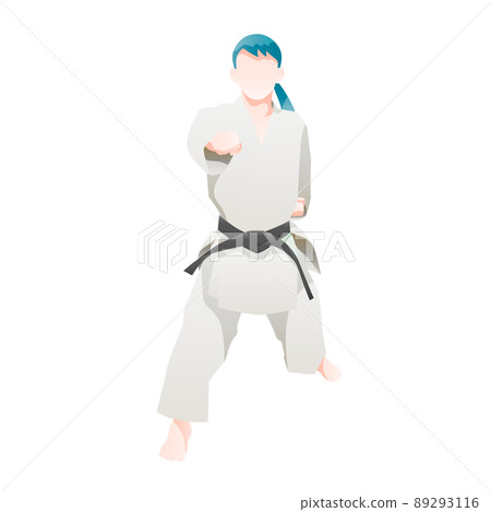 Illustration of a woman doing karate (shape) (white background, vector, clipping) Illustration of a woman doing karate (shape) (white background, vector, clipping) 89293116