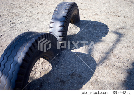 Playsets, tires, open spaces, parks, rubber, stools 89294262