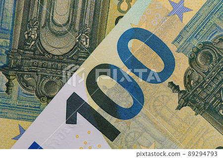 Banknote 100 euro macro shot. Banknote 100 euro macro shot. 89294793