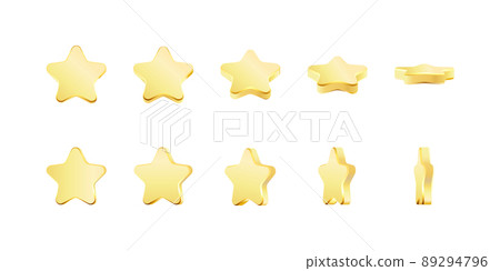 Golden award set. Set of rotating golden stars. 89294796