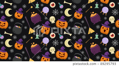 Colorful pattern background for the holiday halloween - Vector Colorful pattern background for the holiday halloween - Vector 89295793
