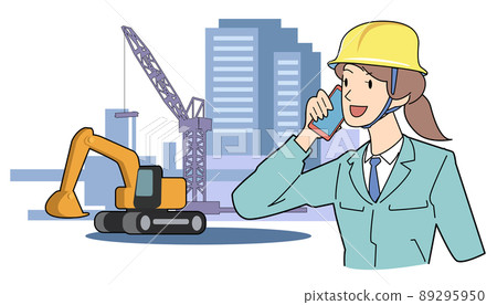 使用智能手機遠程控制重型機械的女工 89295950