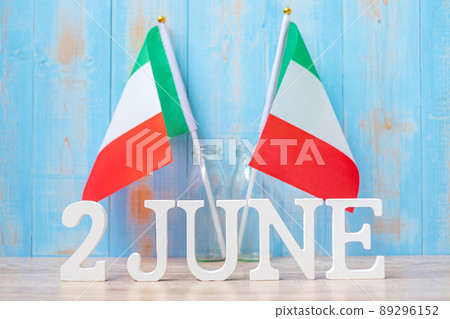 Wooden text of June 2nd with Italy flags. National Day, Republic Day, Festa della Repubblica and happy celebration concepts Wooden text of June 2nd with Italy flags. National Day, Republic Day, Festa della Repubblica and happy celebration concepts 89296152