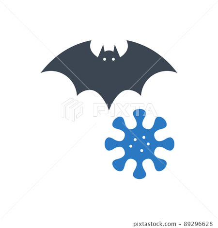 Bat carrier of coronavirus vector glyph icon 89296628