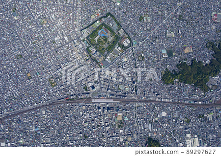 A bird's-eye view and aerial view of the area around Shizuoka A bird's-eye view and aerial view of the area around Shizuoka 89297627