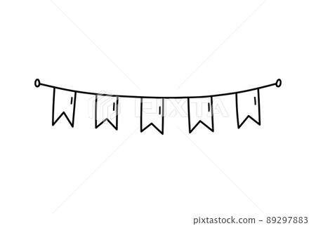 Cute festive bunting for a party isolated on white background 89297883