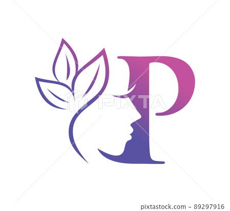 Monogram Beauty Logo Initial Letter P - Stock Illustration [89297916 ...