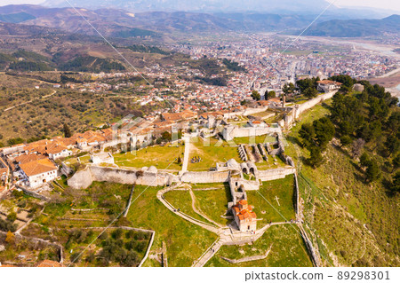 Aerial photo of Berat Castle and Church of the Holy Trinity, Albania Aerial photo of Berat Castle and Church of the Holy Trinity, Albania 89298301