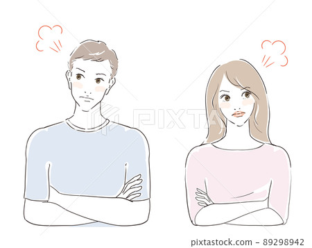 30 多歲的美麗男女夫妻吵架 89298942