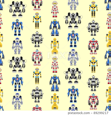 Seamless square robots pattern 89299217