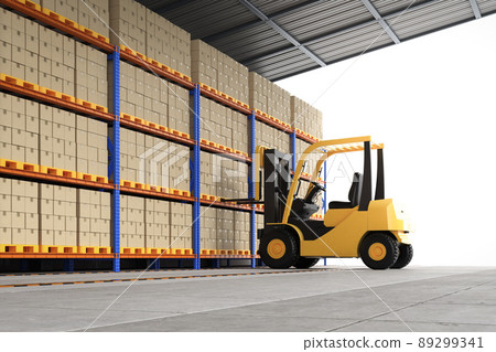 Forklift in warehouse 89299341