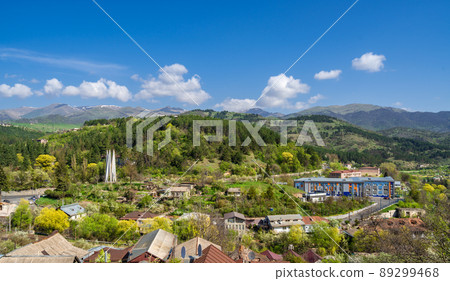 Beautiful view of Dilijan city in Armenia with mountains and blue sky in background 89299468