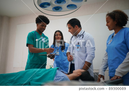 Nurse and doctor team ready for work day Nurse and doctor team ready for work day 89300089