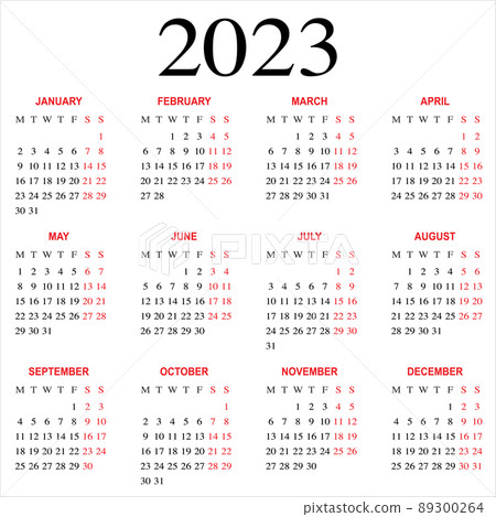 Calendar 2023. Week starts on Sunday. Basic grid Calendar 2023. Week starts on Sunday. Basic grid 89300264