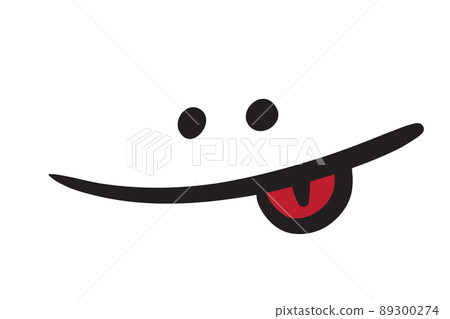hand write cartoon style emoji smile 89300274
