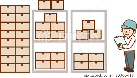 一名在倉庫工作的男工。 一名在倉庫工作的男工。 89300418