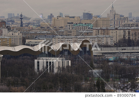 view of the business quarter of Moscow city from Vorobyovy Gory in Moscow 89300784