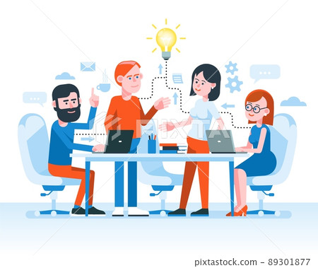 Teamwork of developers on an innovative project. Teamwork of developers on an innovative project. 89301877