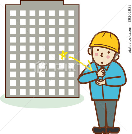 In front of the building, a man in a helmet wearing a helmet that inspires and claps his hands. In front of the building, a man in a helmet wearing a helmet that inspires and claps his hands. 89301982