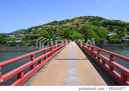 The Asagiri Bridge over the Uji River in Kyoto Prefecture and the fresh green Daikichiyama are beautiful. The Asagiri Bridge over the Uji River in Kyoto Prefecture and the fresh green Daikichiyama are beautiful. 89302077