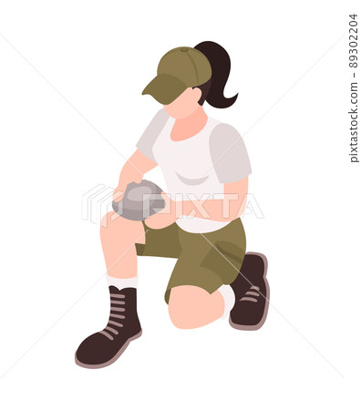Isometric Geologist Illustration 89302204