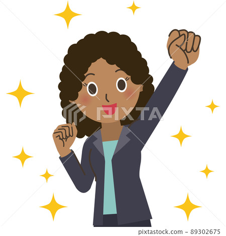 A female office worker who works hard in a guts pose A female office worker who works hard in a guts pose 89302675