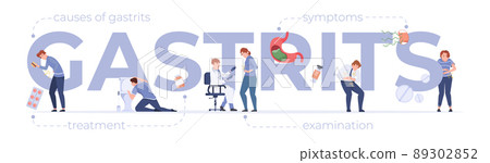 Gastritis Flat Illustration 89302852