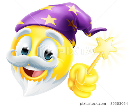 Wizard Emoticon Face Emoji Cartoon Icon Wizard Emoticon Face Emoji Cartoon Icon 89303034