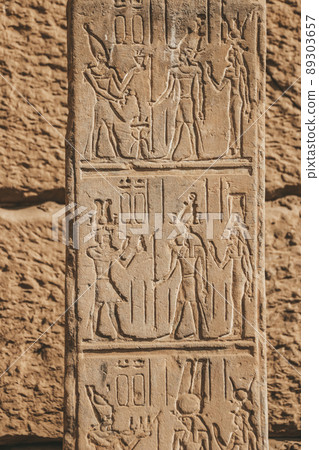 Ancient Egyptian writing, Egyptian hieroglyphs, wall inscriptions 89303657