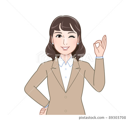 穿著西裝的時尚女人 89303708