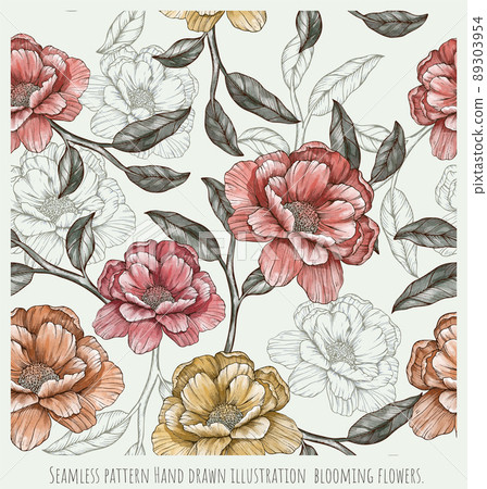 Seamless pattern Hand drawn illustration ... - Stock Illustration ...