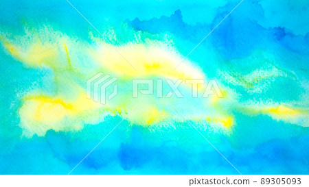 abstract blue sky cloud art watercolor painting illustration design drawing spiritual mind mental universe background wave 89305093