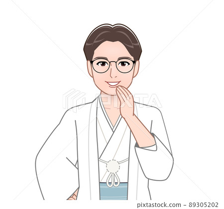 和服的年輕英俊的人 89305202