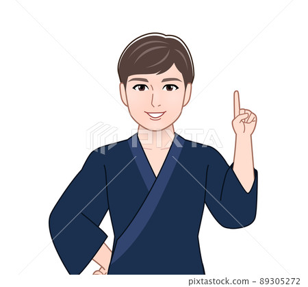 和服的年輕英俊的人 89305272