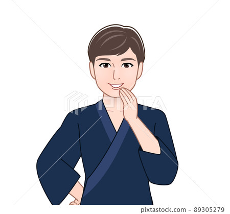 和服的年輕英俊的人 89305279