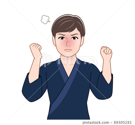 和服的年輕英俊的人 89305281