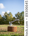 Wood-splitting stand and ax 89306645