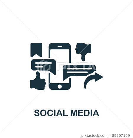 Social Media icon. Monochrome simple Community icon for templates, web design and infographics 89307109