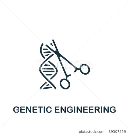 Genetic Engineering icon. Monochrome simple Bioengineering icon for templates, web design and infographics 89307239
