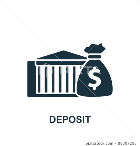 Deposit icon. Monochrome simple Banking icon for templates, web design and infographics 89307285