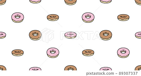 donut seamless pattern vector bakery bake bread food cartoon character chocolate strawberry scarf isolated repeat wallpaper tile background gift wrapping paper doodle illustration design clip art 89307337