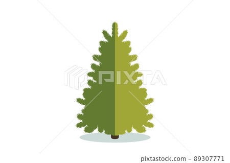 Christmas tree vector icon. Modern style fir symbol in color for holiday decoration, gift card design. Christmas tree vector icon. Modern style fir symbol in color for holiday decoration, gift card design. 89307771