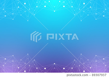 Geometric graphic background molecule and communication. Big data complex with compounds. Lines plexus, minimal array. Digital data visualization. Scientific cybernetic illustration. 89307937