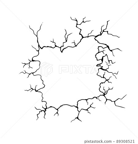 Frame made of cracks on a white background. Vector illustration 89308521
