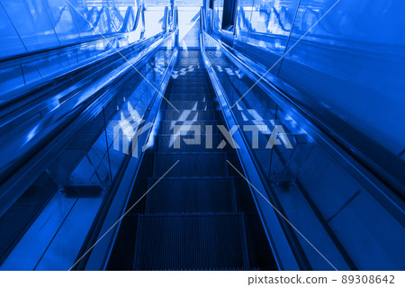Escalator blue collage design Escalator blue collage design 89308642