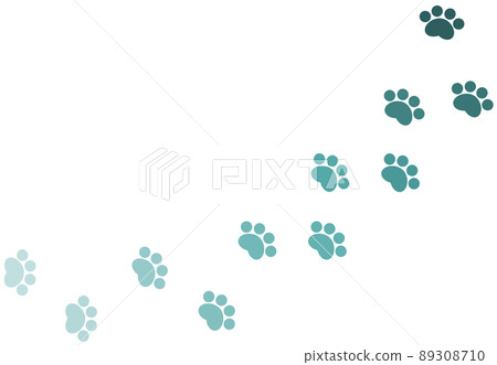 Paw illustration of evidence of animals walking Paw illustration of evidence of animals walking 89308710