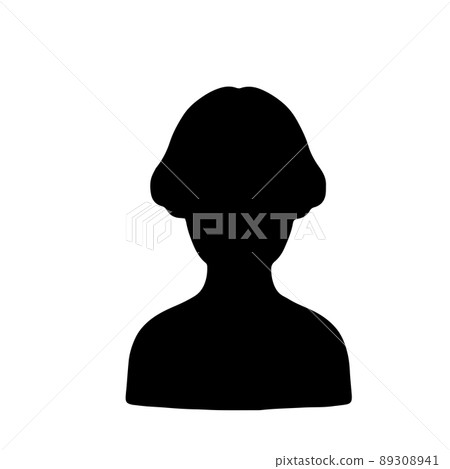 Female icon silhouette short hair black Female icon silhouette short hair black 89308941
