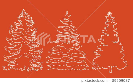 Christmas pine fir tree line art. Continuous one line drawing. Vector illustration minimalistic design. 2023 year, Christmas and New Year, Christmas tree type concept, New Year. Christmas pine fir tree line art. Continuous one line drawing. Vector illustration minimalistic design. 2023 year, Christmas and New Year, Christmas tree type concept, New Year. 89309087